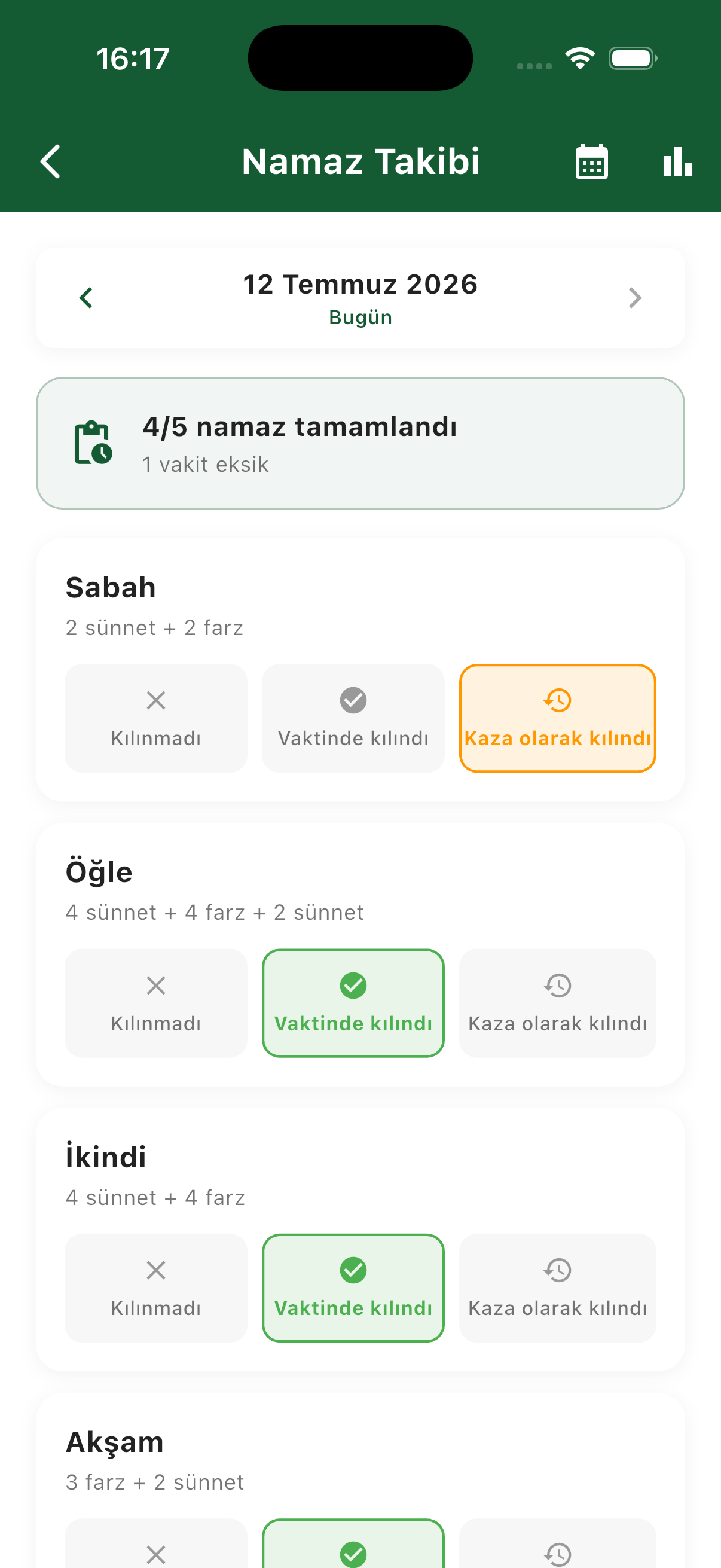 Namaz Takibi